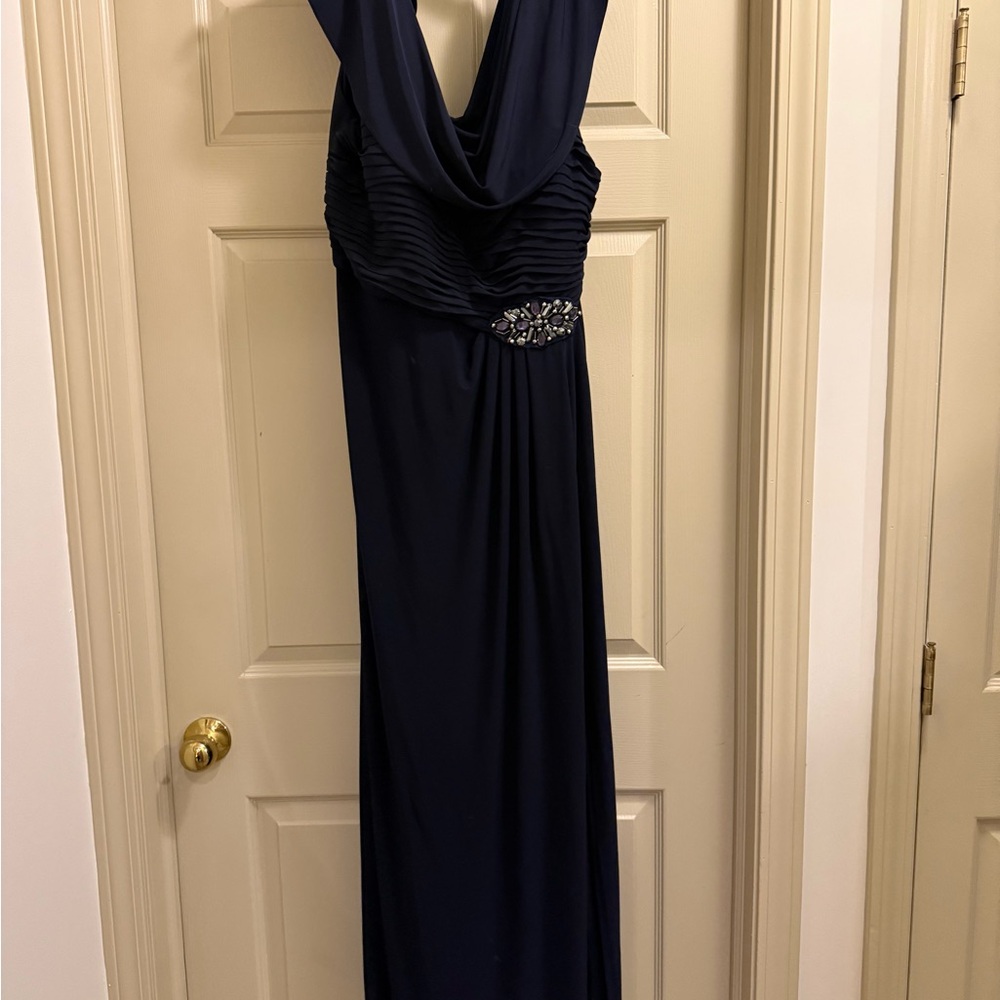 Stenay Midnight Blue Gown with Beaded Detail